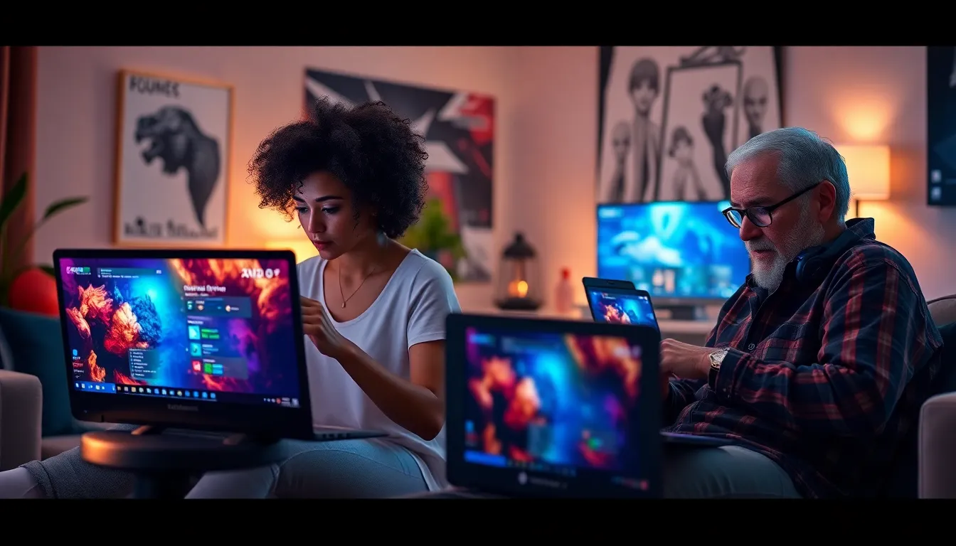 diverse group of gamers customizing their Black Desert Online experience.